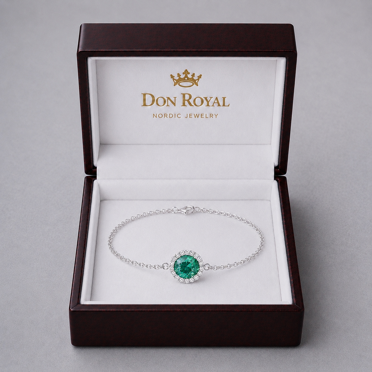 Natural Alexandrite Diamond Halo Handcrafted Gold Bracelet Box