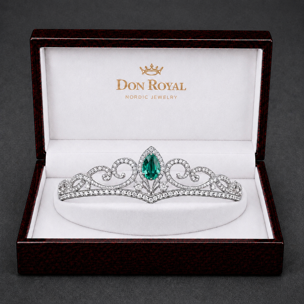 Natural Alexandrite Diamond Handcrafted Gold Tiara Box