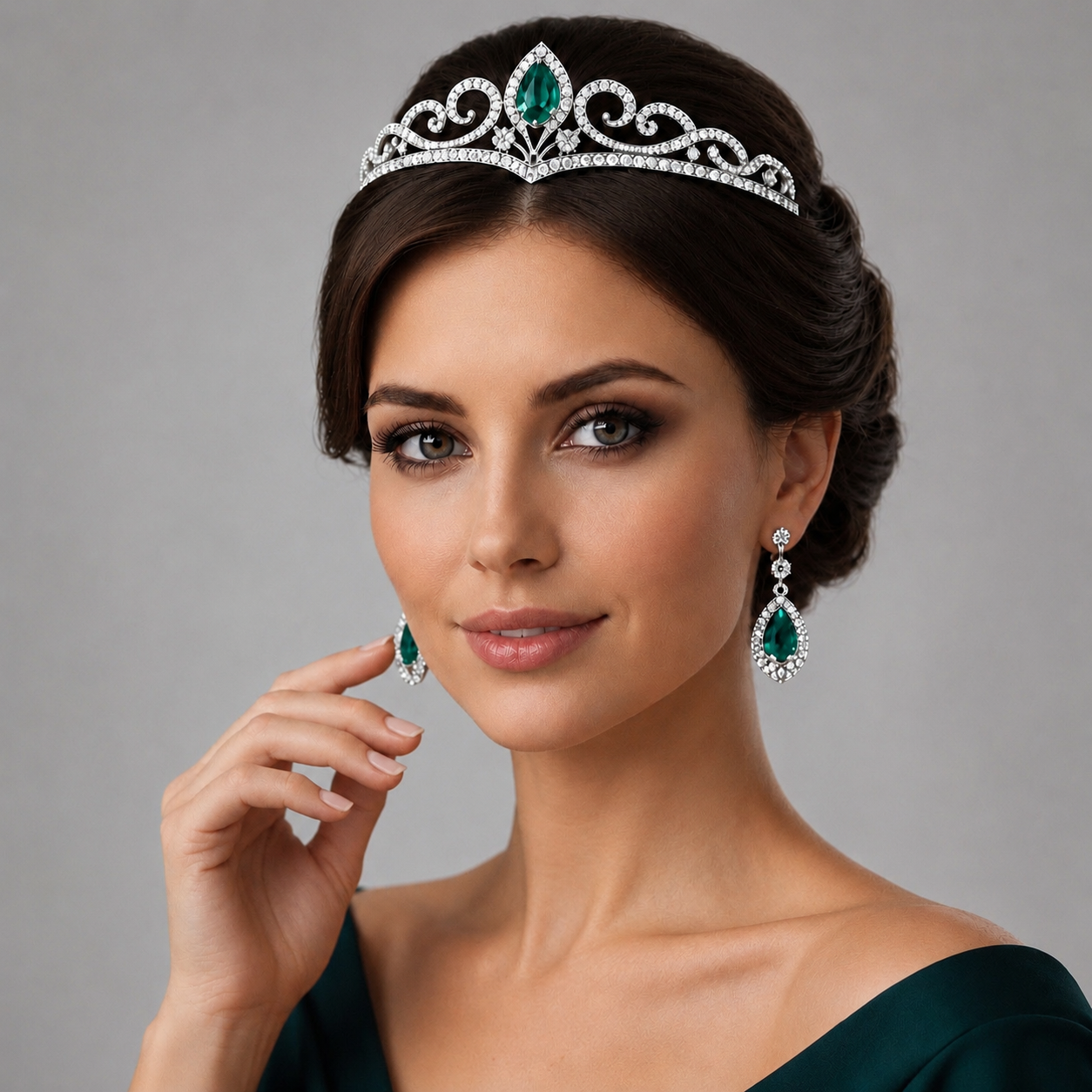 Natural Alexandrite Diamond Handcrafted Gold Tiara Model