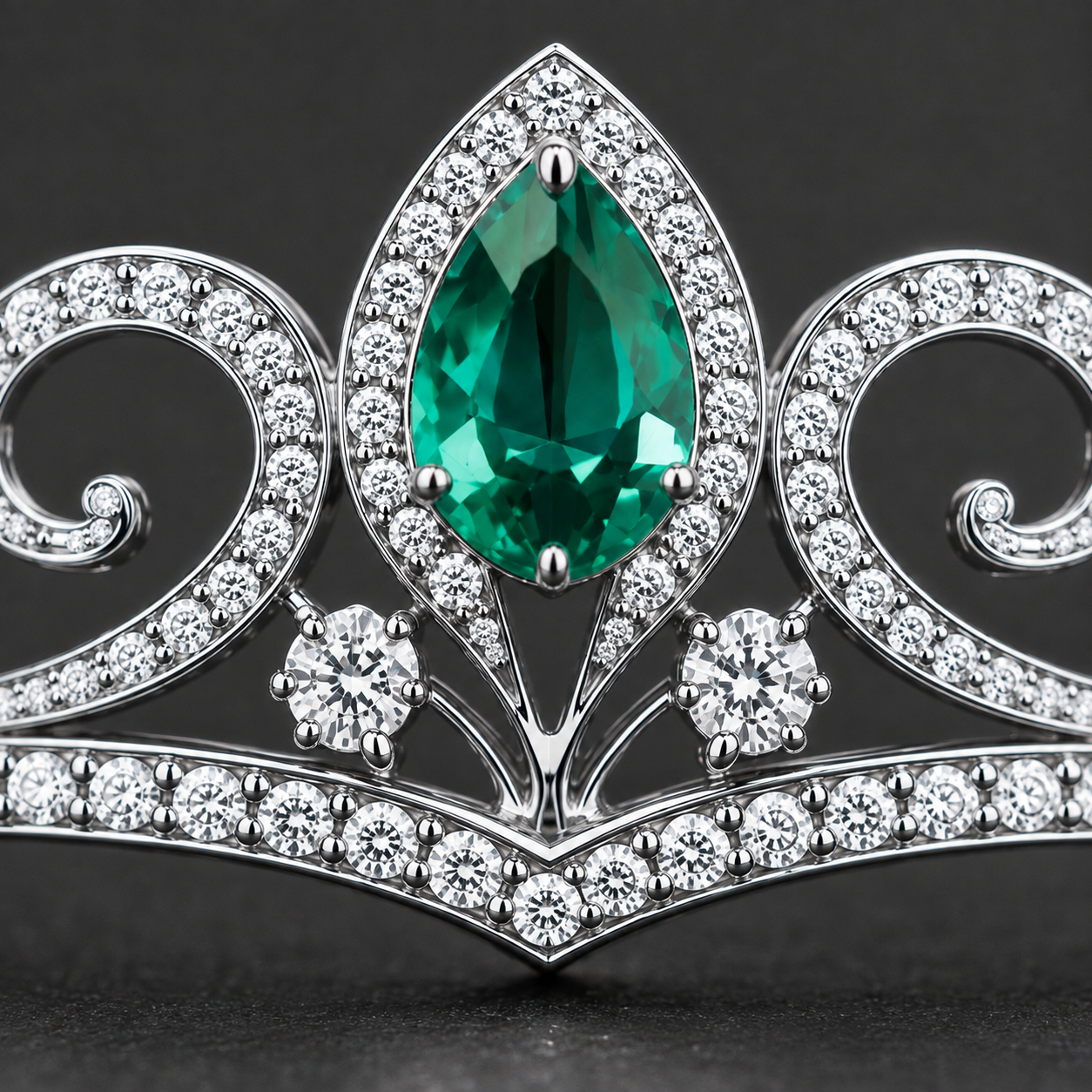 Natural Alexandrite Diamond Handcrafted Platinum Tiara