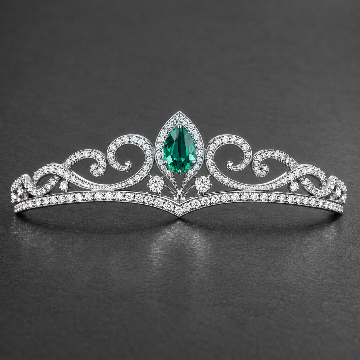 Natural Alexandrite Diamond Handcrafted White Gold Tiara