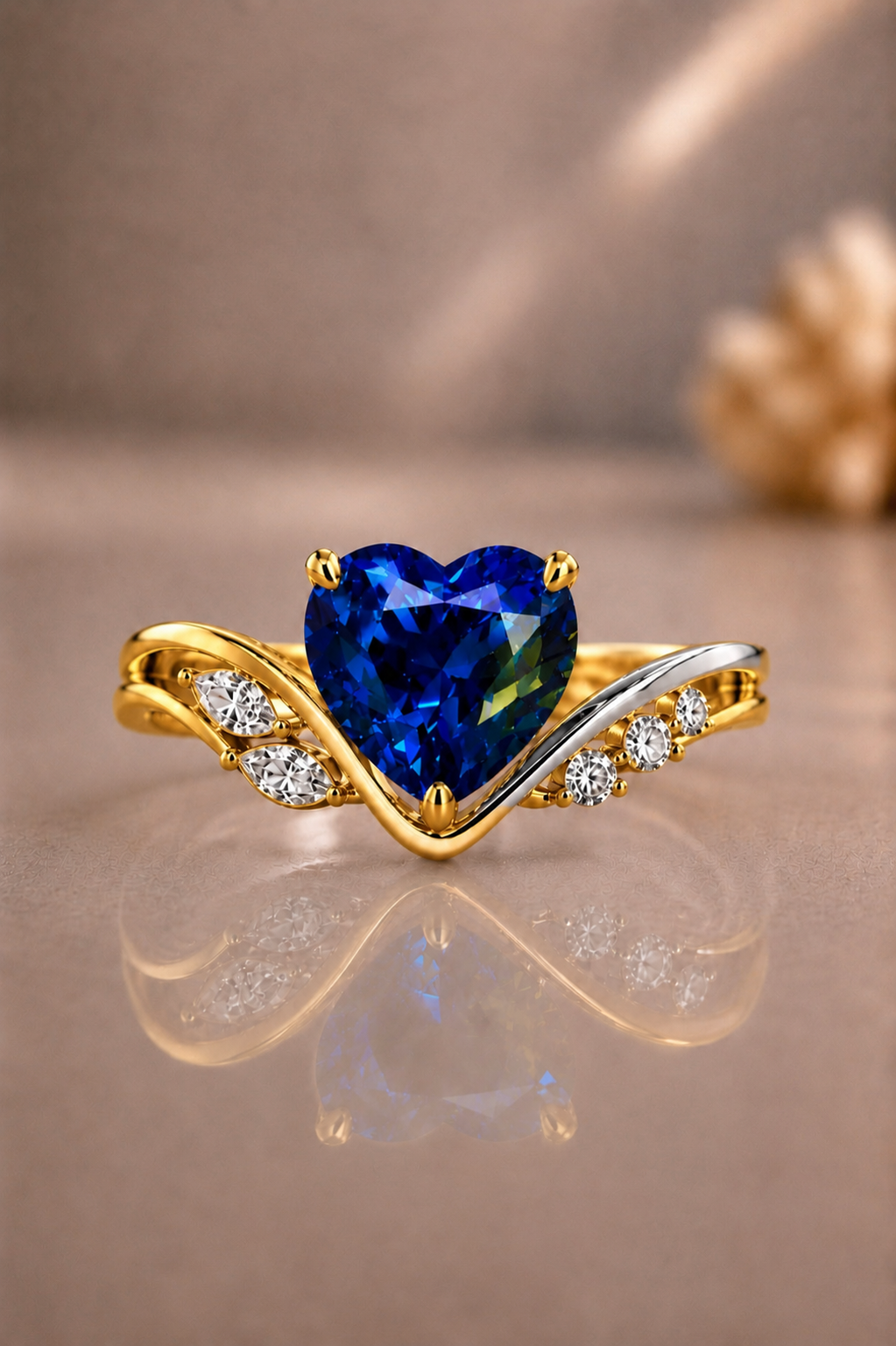 Seraphine Blue Sapphire & Diamond Ring