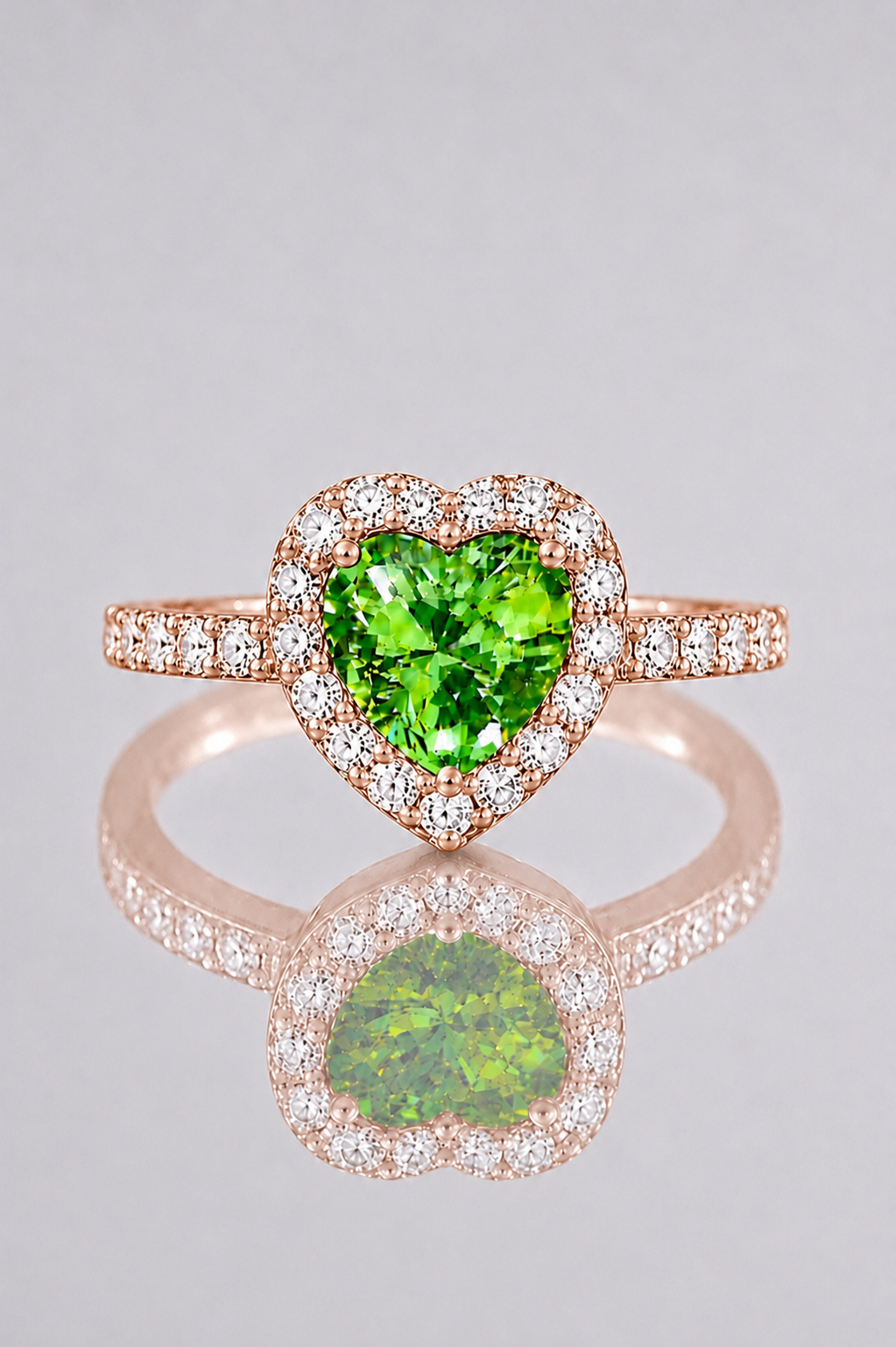 Natural Color Changing Alexandrite Diamond Handcrafted Rose Gold Ring