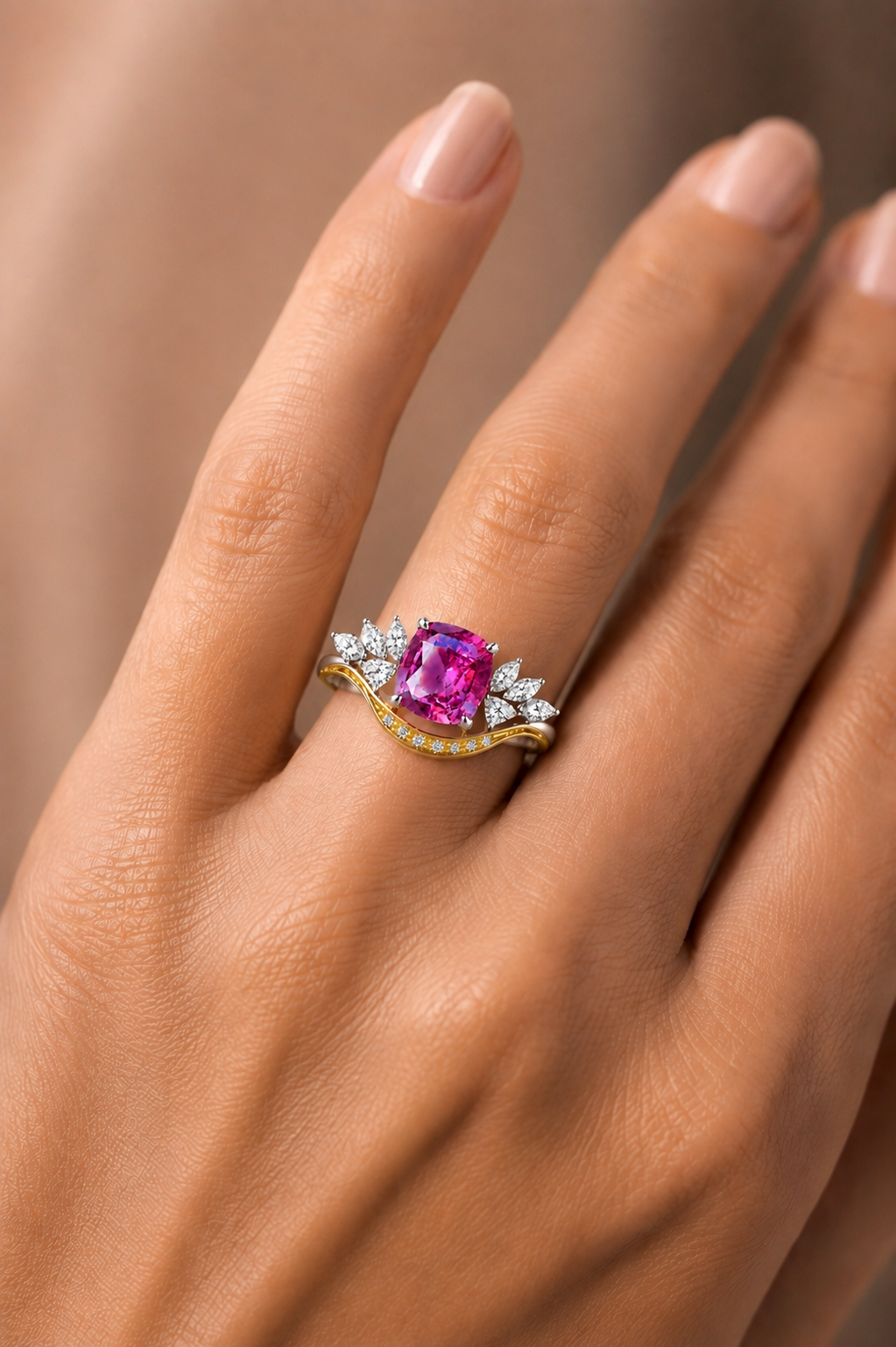 Rozalie Rosa Safir och Diamant Ring