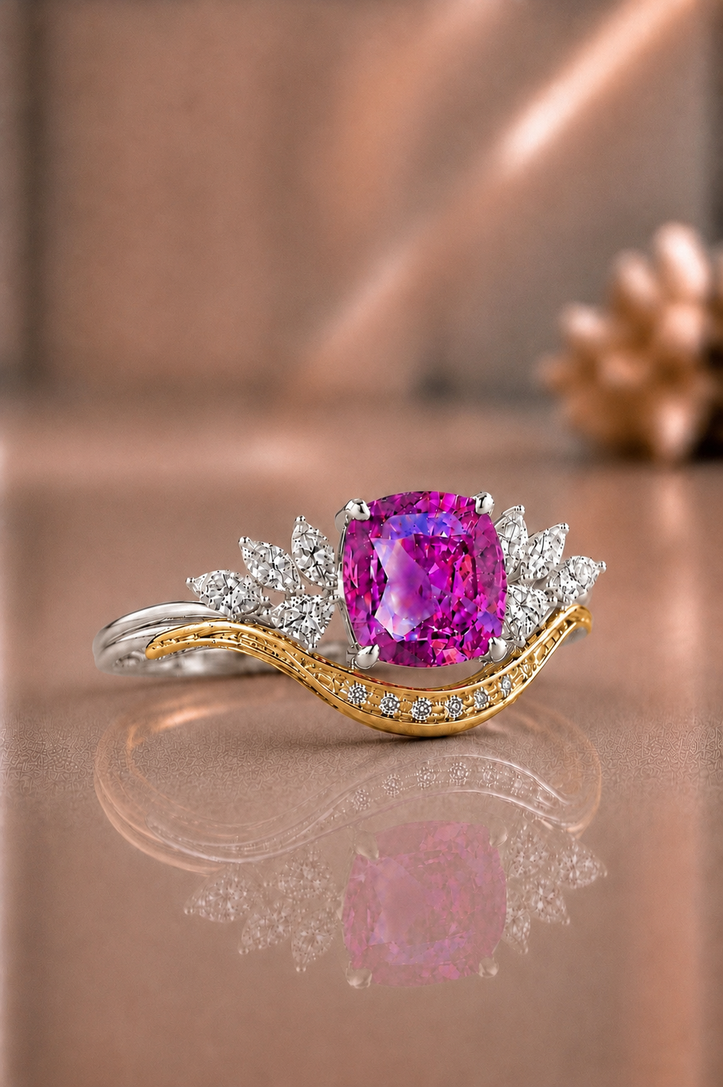 Rozalie Rosa Safir och Diamant Ring