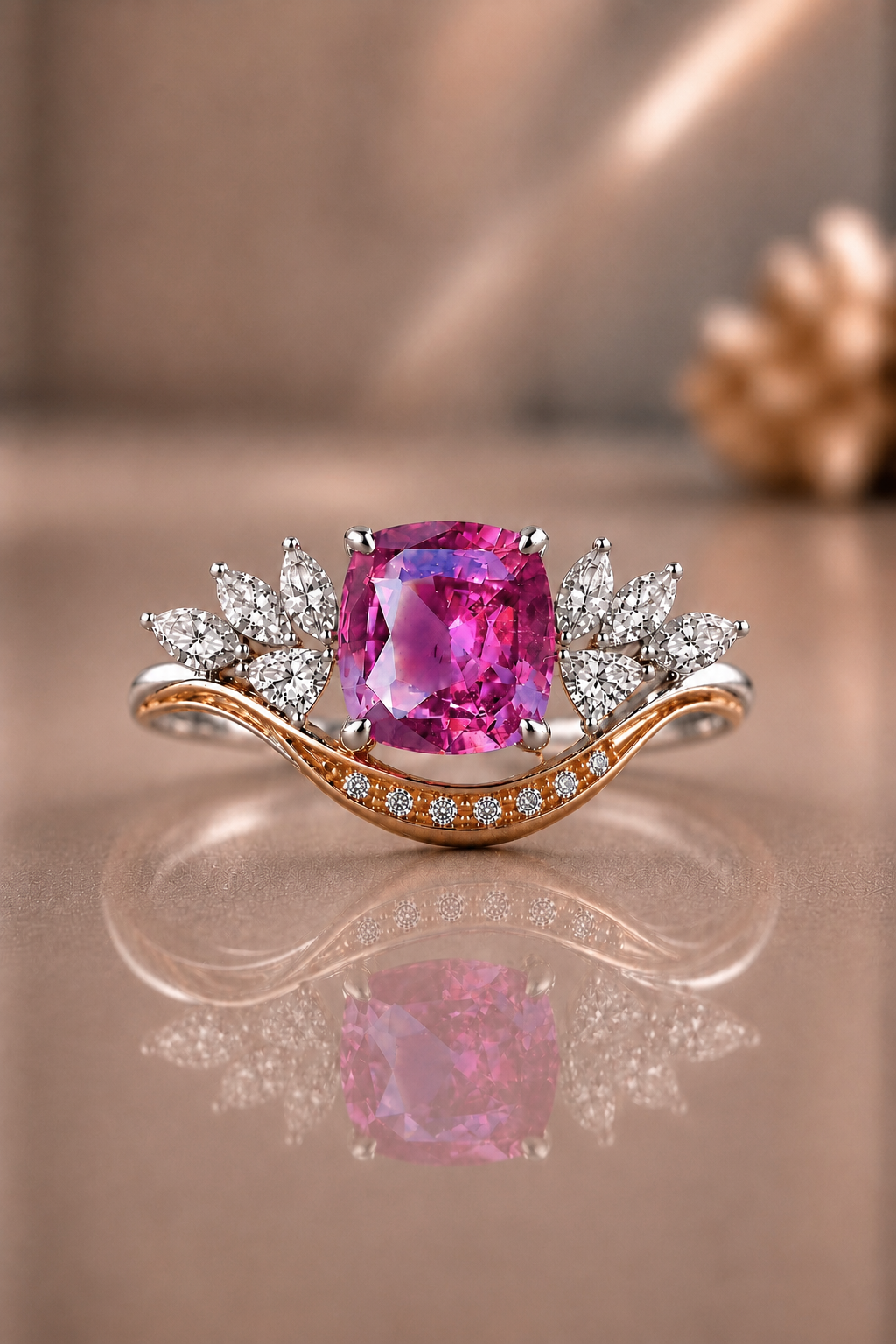 Rozalie Rosa Safir och Diamant Ring