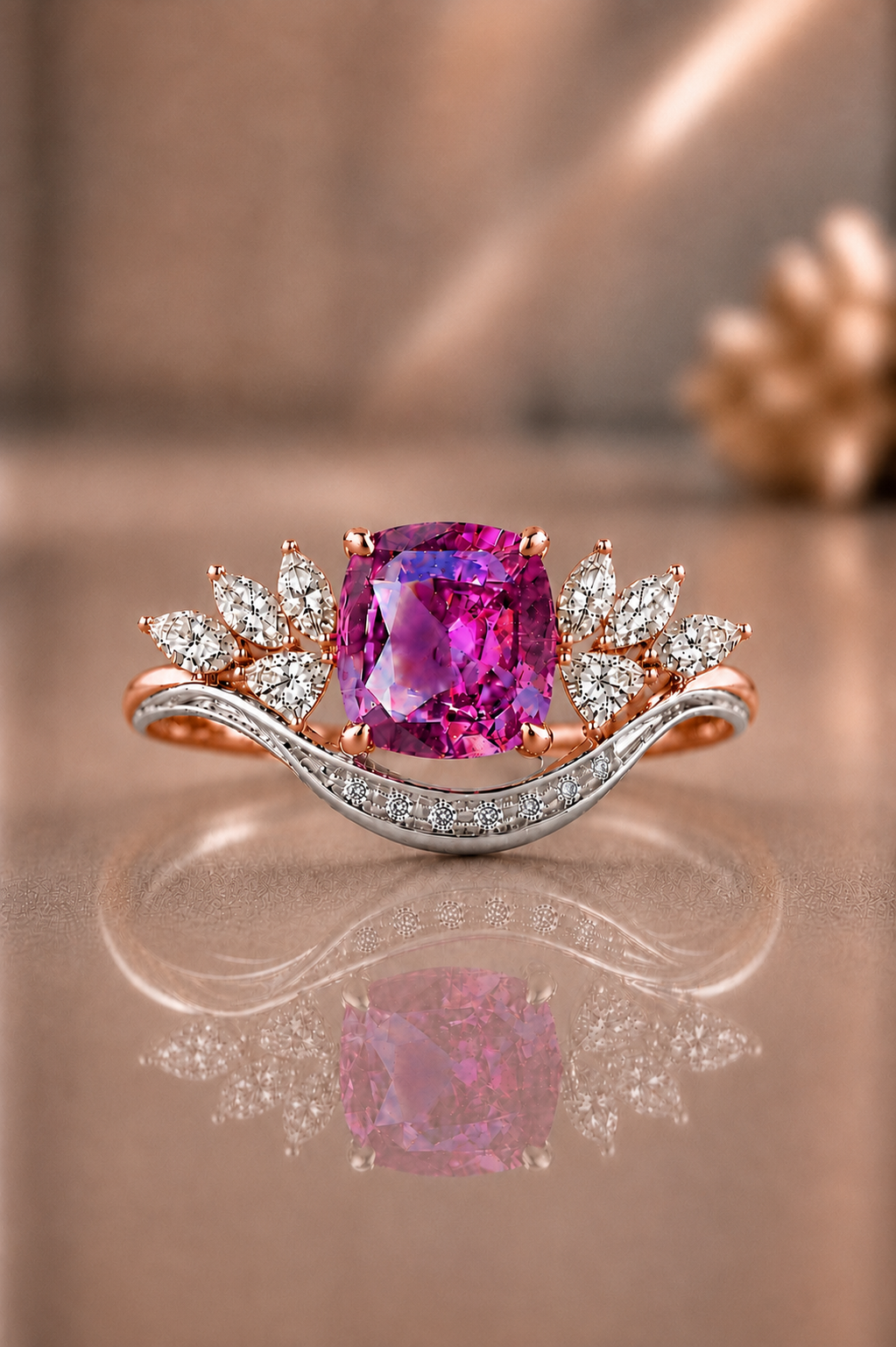 Rozalie Rosa Safir och Diamant Ring