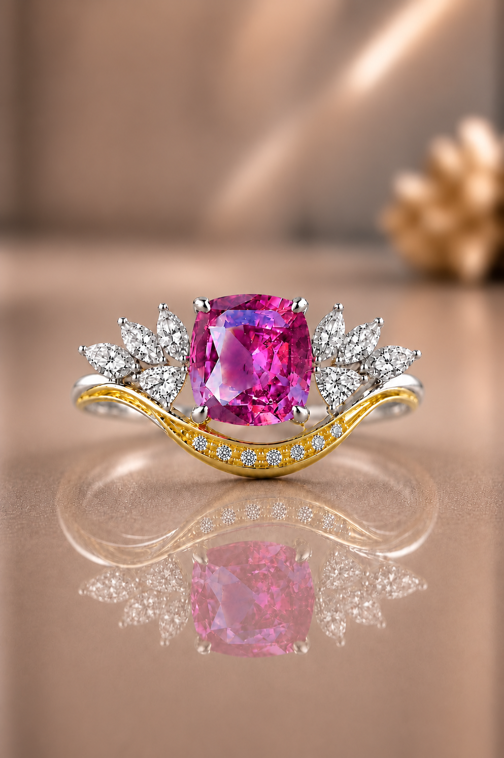 Rozalie Rosa Safir och Diamant Ring