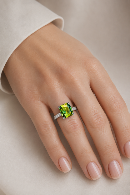 Natural Unheated Bicolor Sapphire Diamond Handcrafted Gold Ring Model