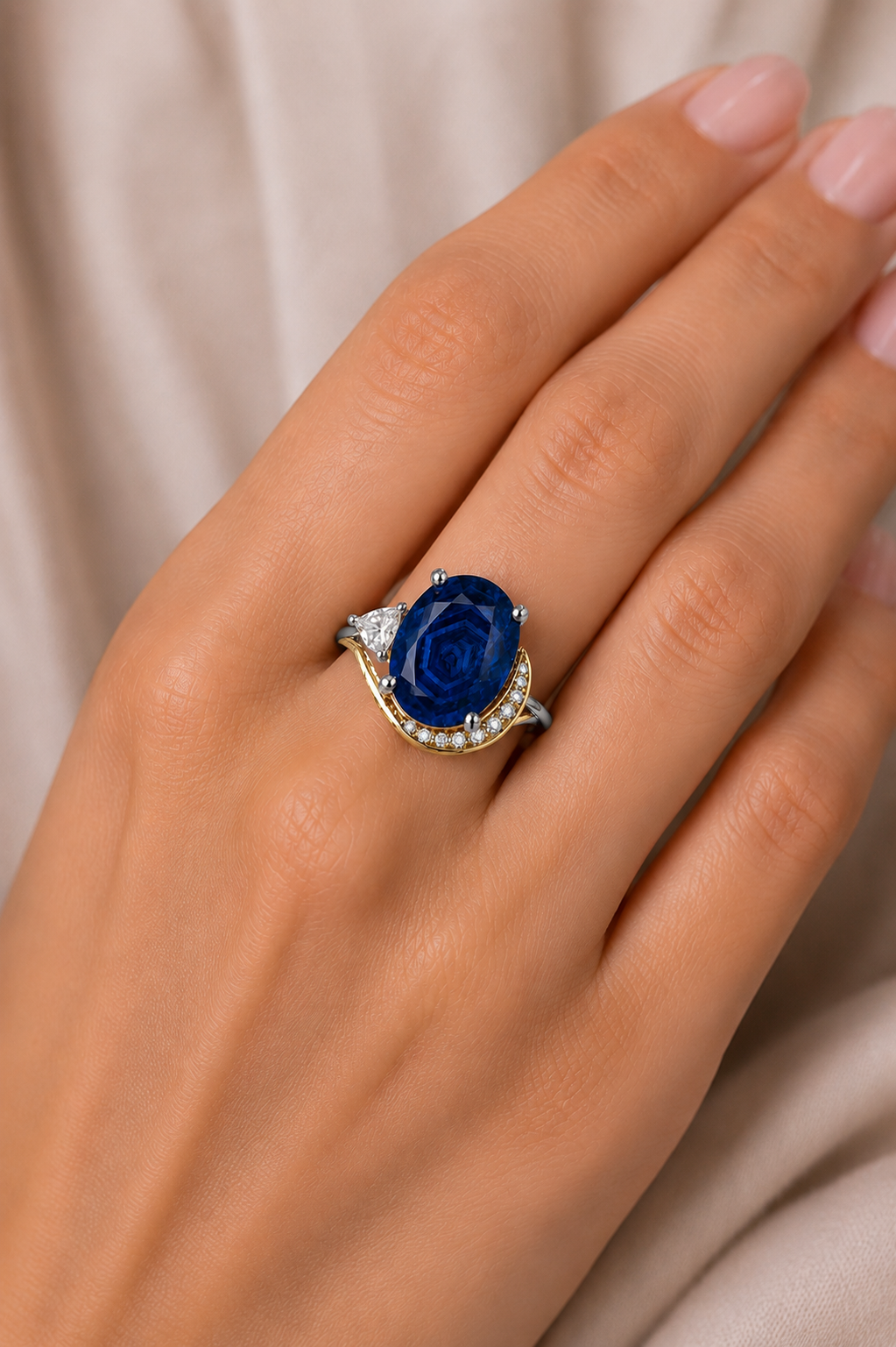 Isadora Blå Safir och Diamant Ring