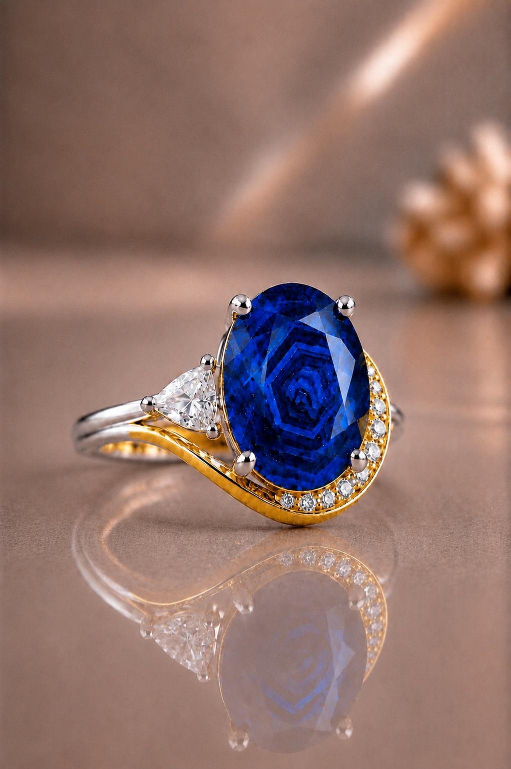 Isadora Blå Safir och Diamant Ring