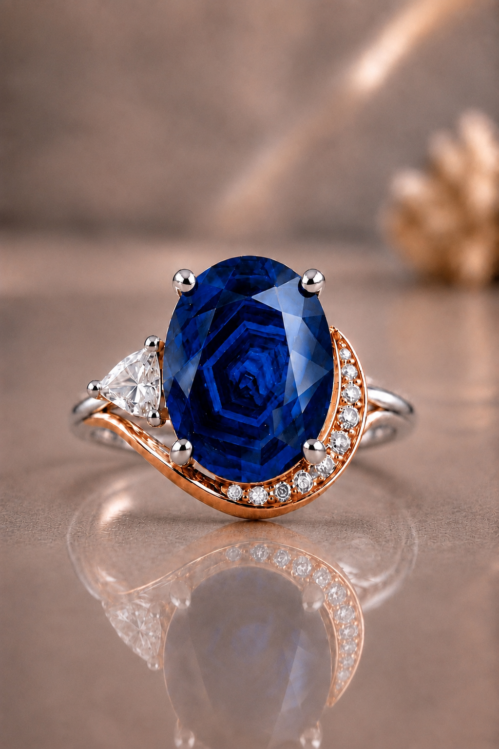 Isadora Blå Safir och Diamant Ring