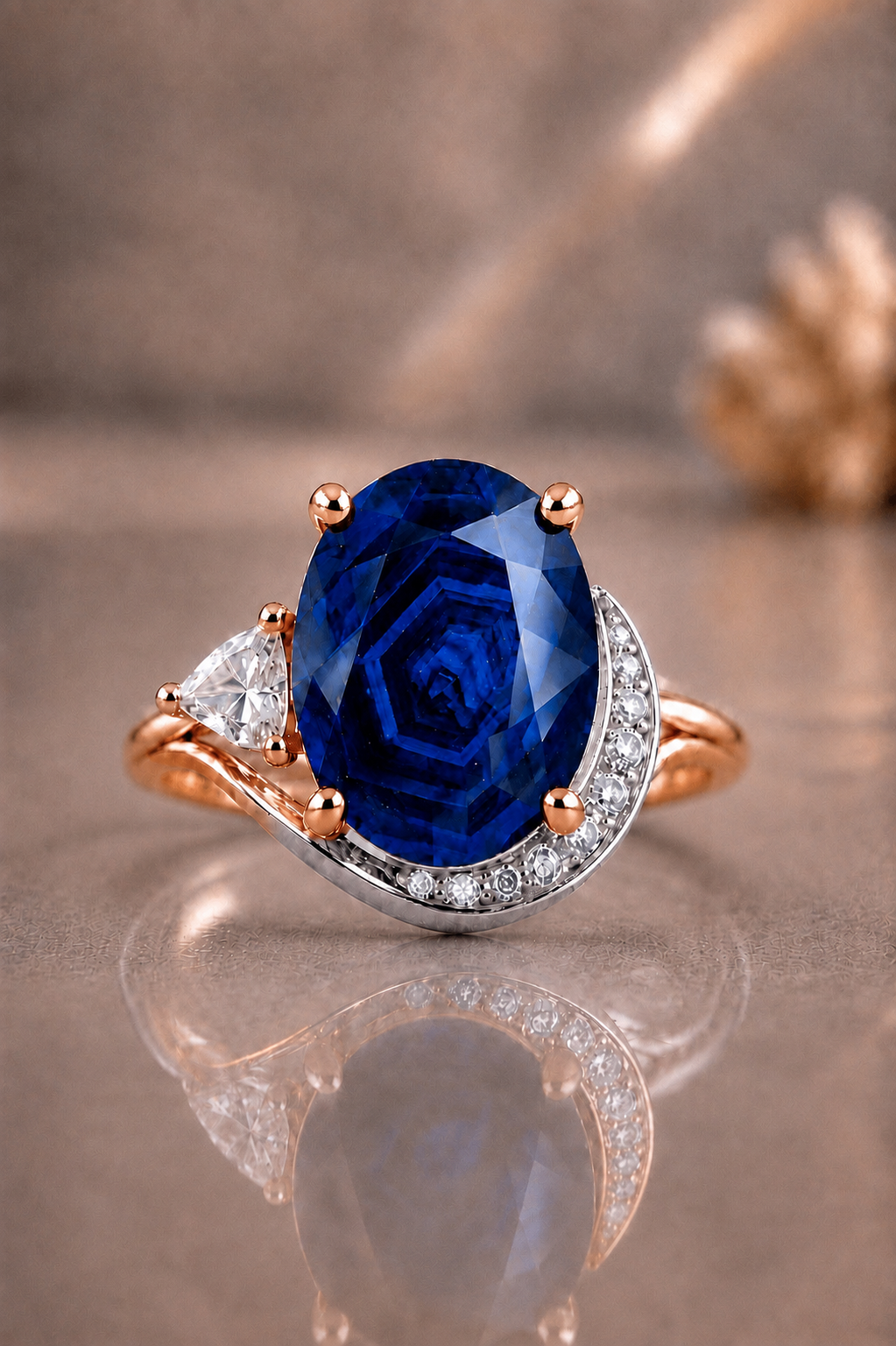 Isadora Blå Safir och Diamant Ring