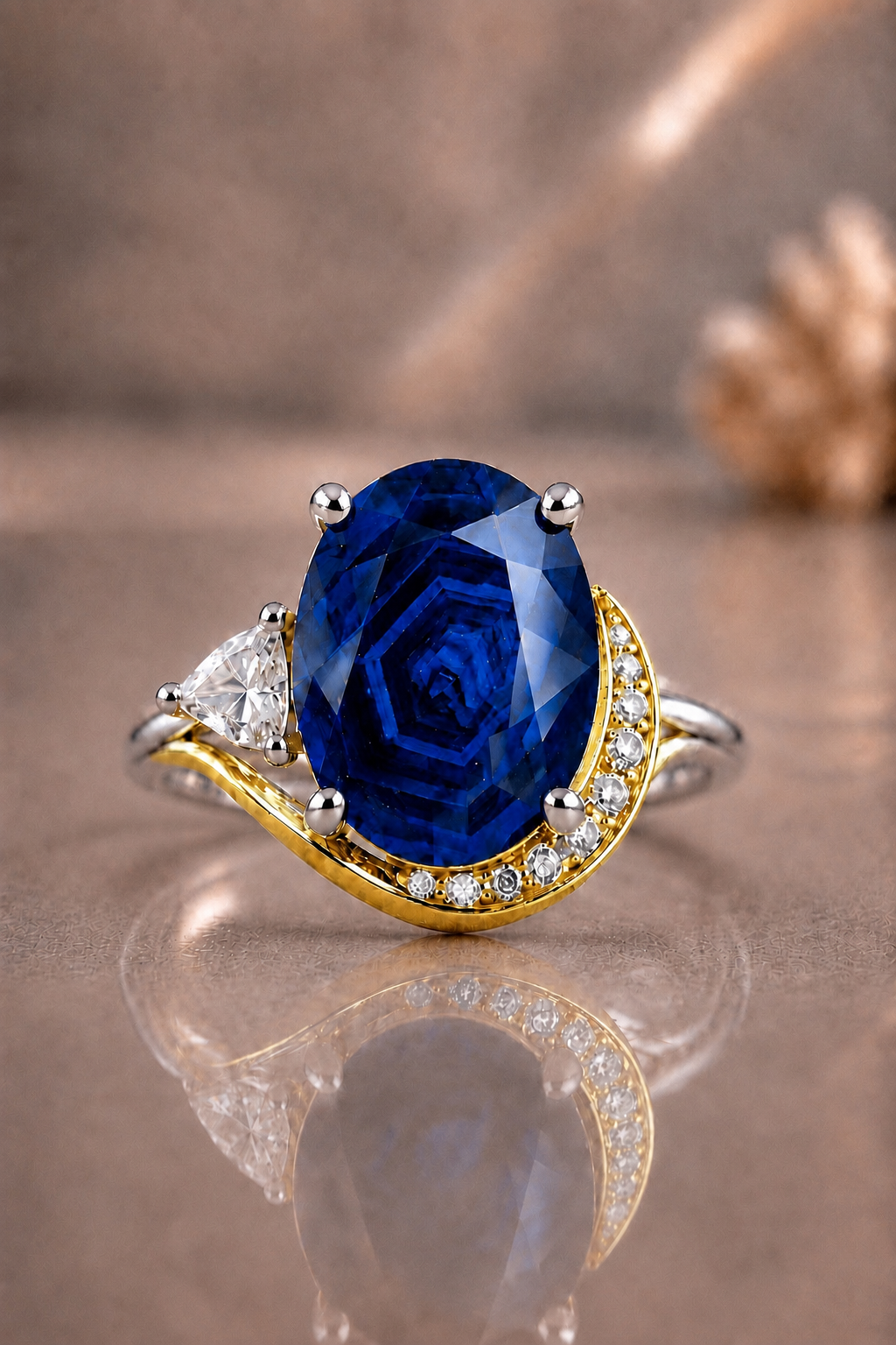 Isadora Blå Safir och Diamant Ring
