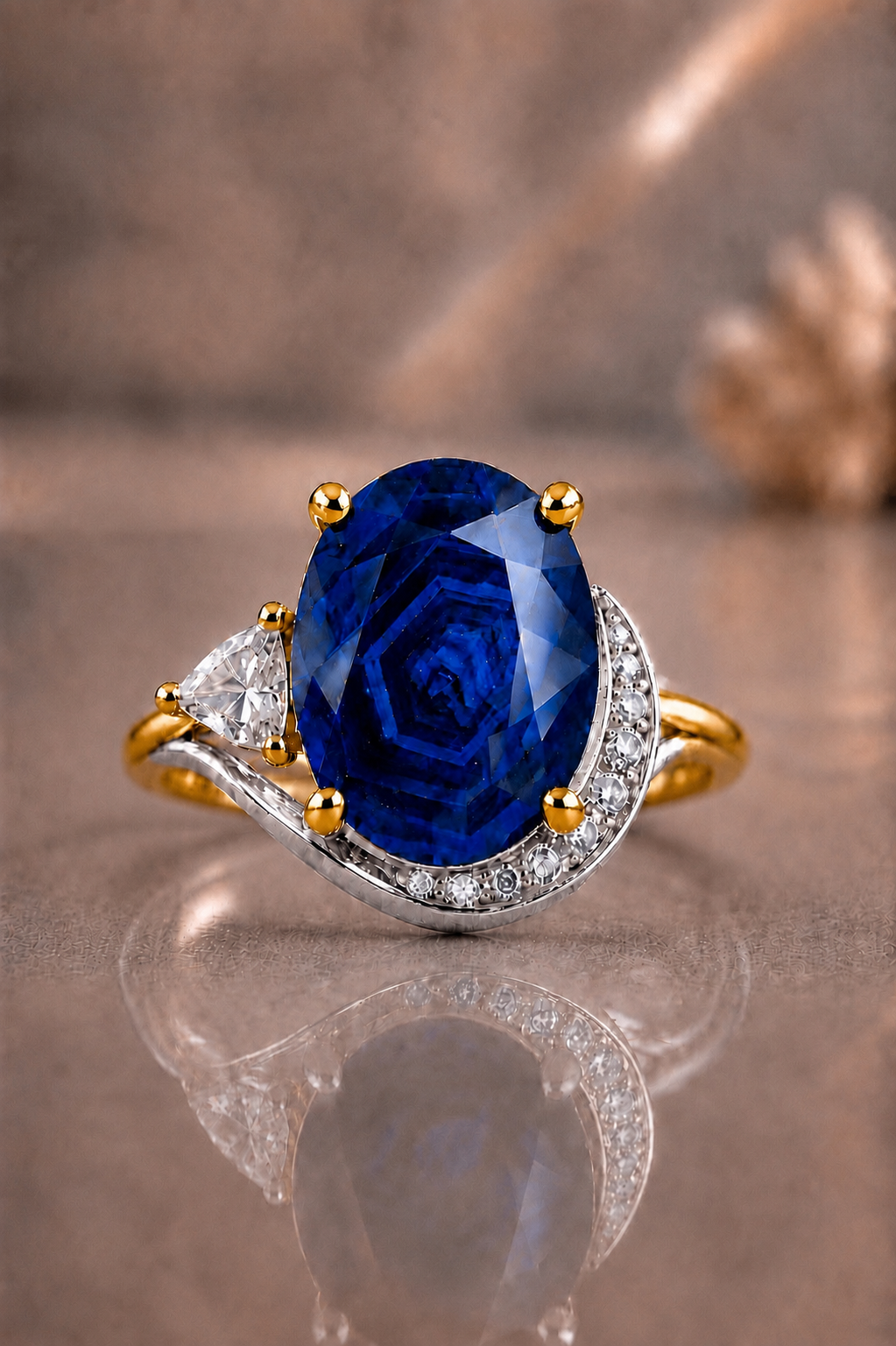 Isadora Blå Safir och Diamant Ring