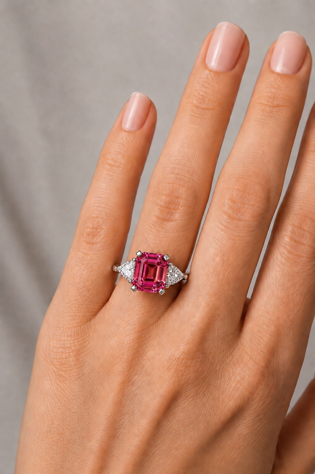 Natural Unheated Purplish Pink Color Changing Sapphire Diamond Handcrafted Gold Ring Model