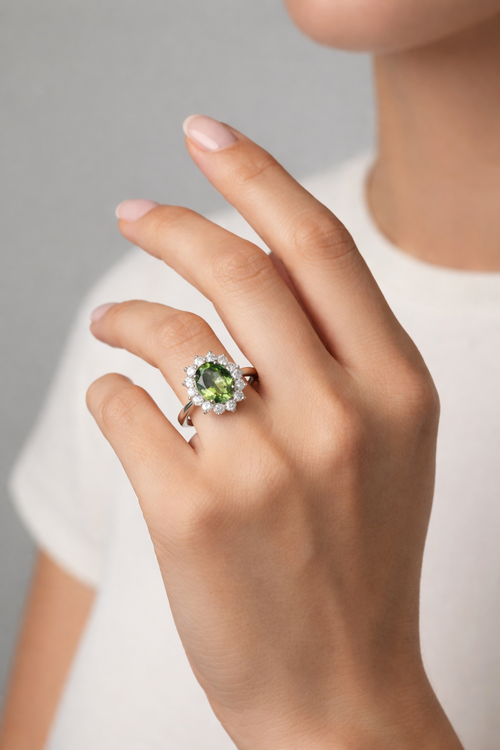 alexandrite diamond halo gold ring model
