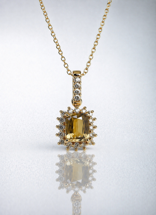 alexandrite halo diamond yellow gold pendant for necklace