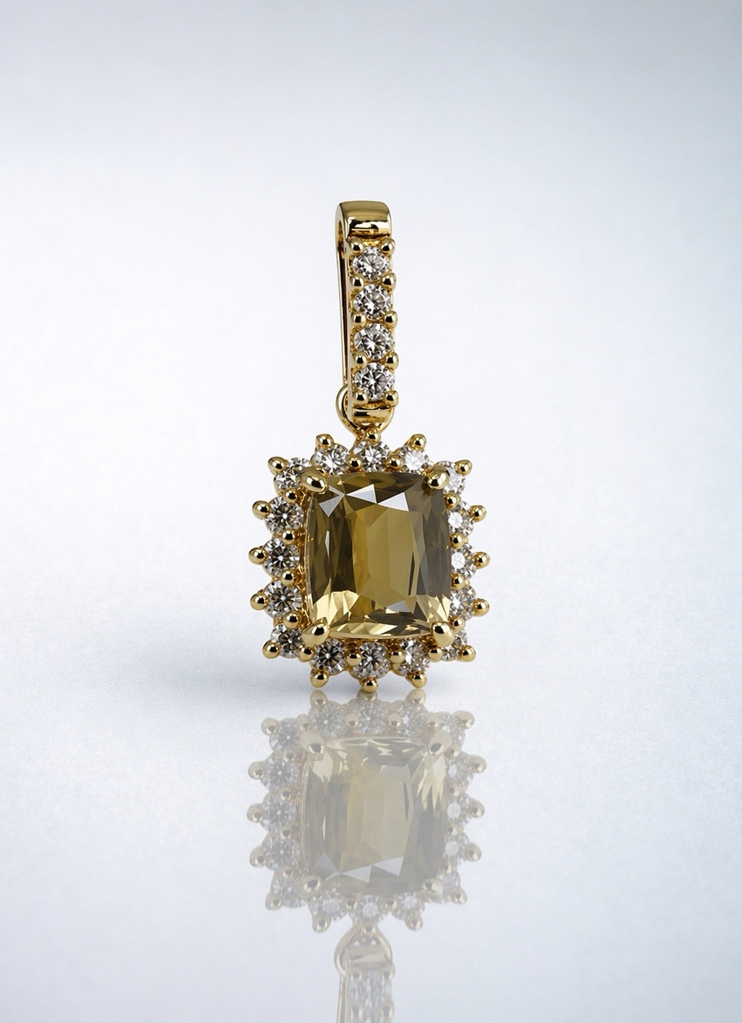 alexandrite halo diamond yellow gold pendant for necklace