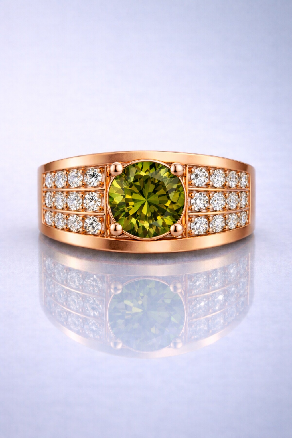 alexandrite diamond rose gold ring