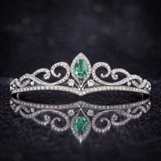 alexandrite diamond white gold tiara