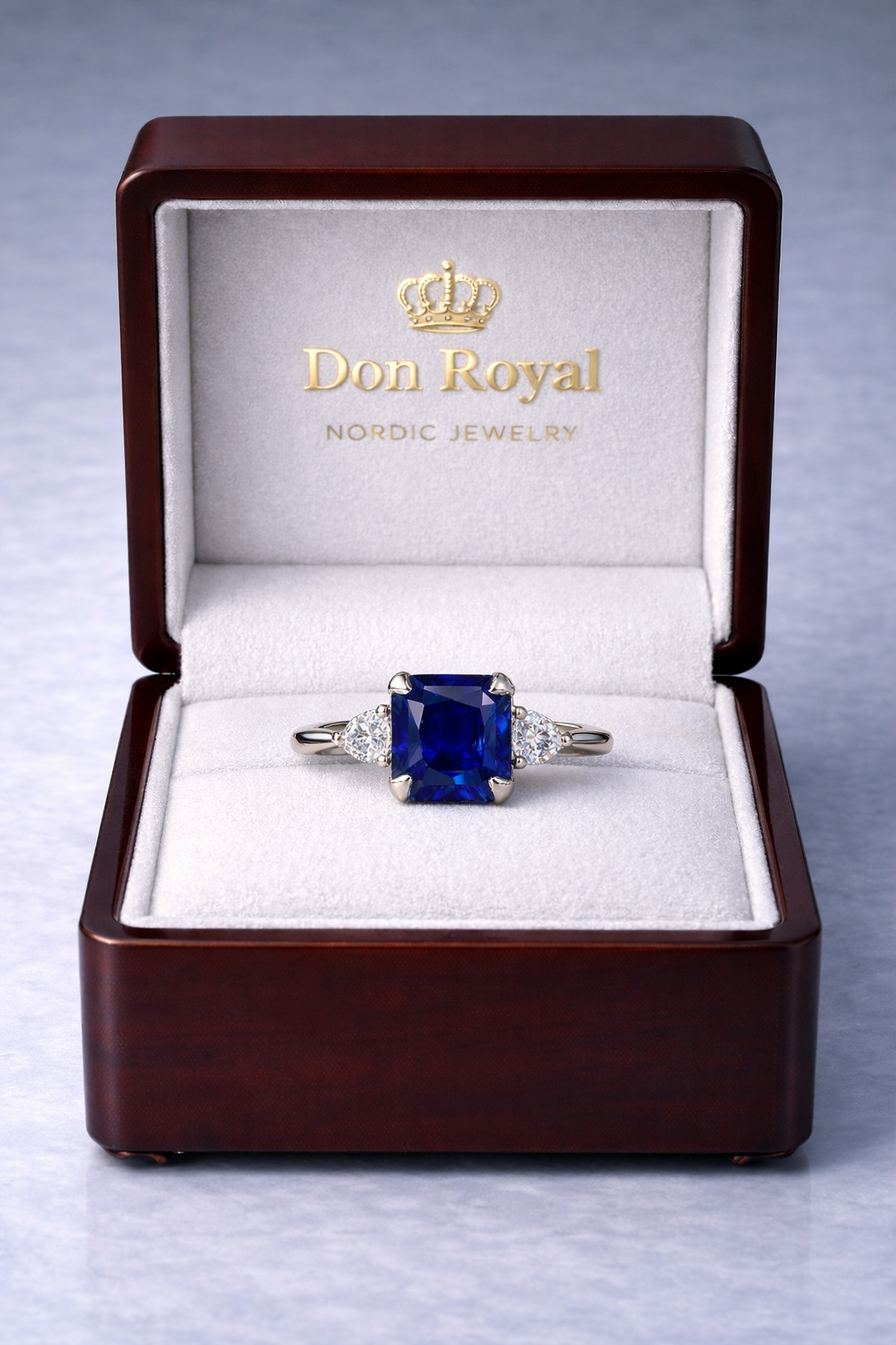 unheated blue sapphire diamond white gold ring