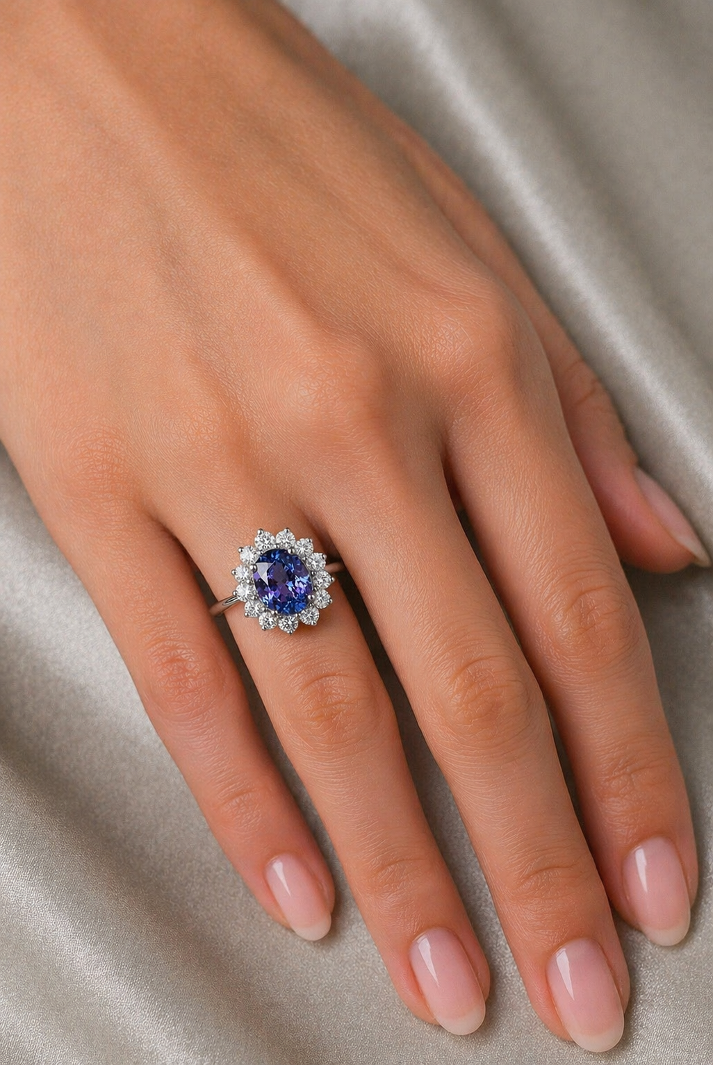 lavender spinel diamond gold ring model