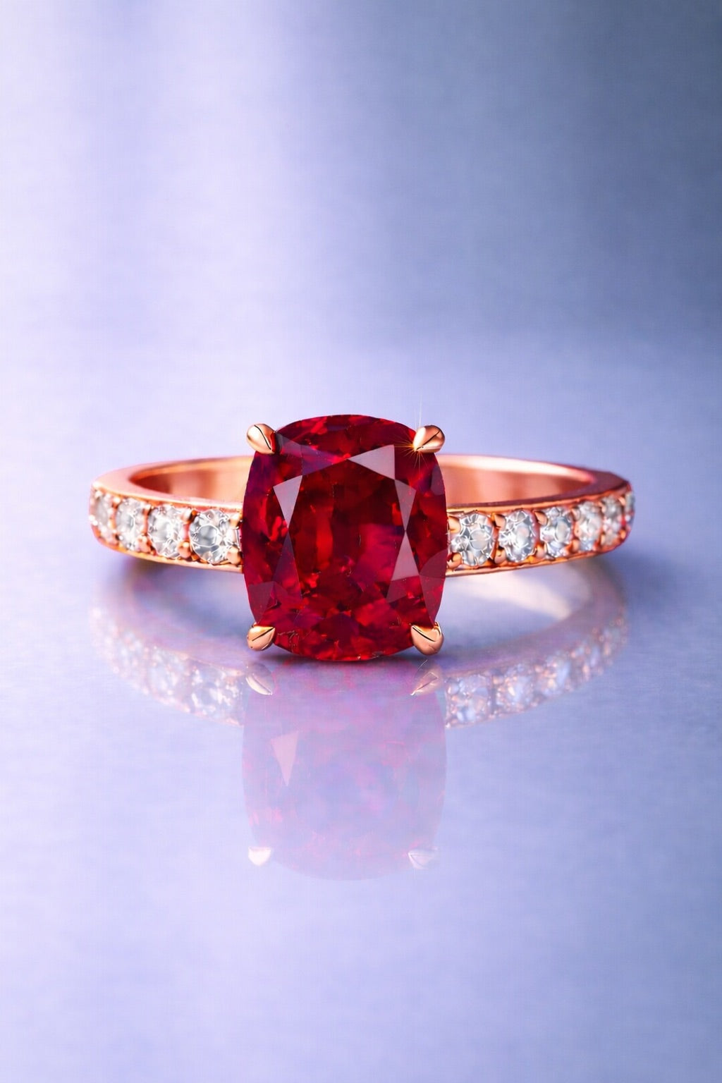 ruby diamond rose gold ring