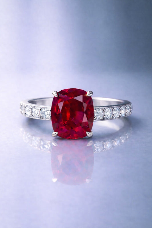 ruby diamond white gold ring