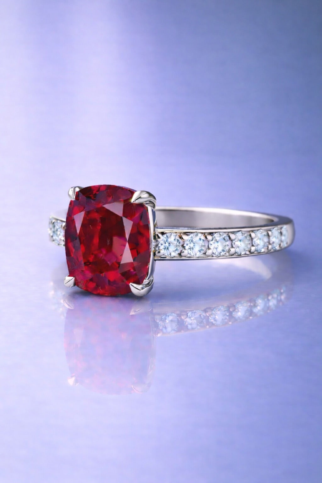 ruby diamond platinum ring