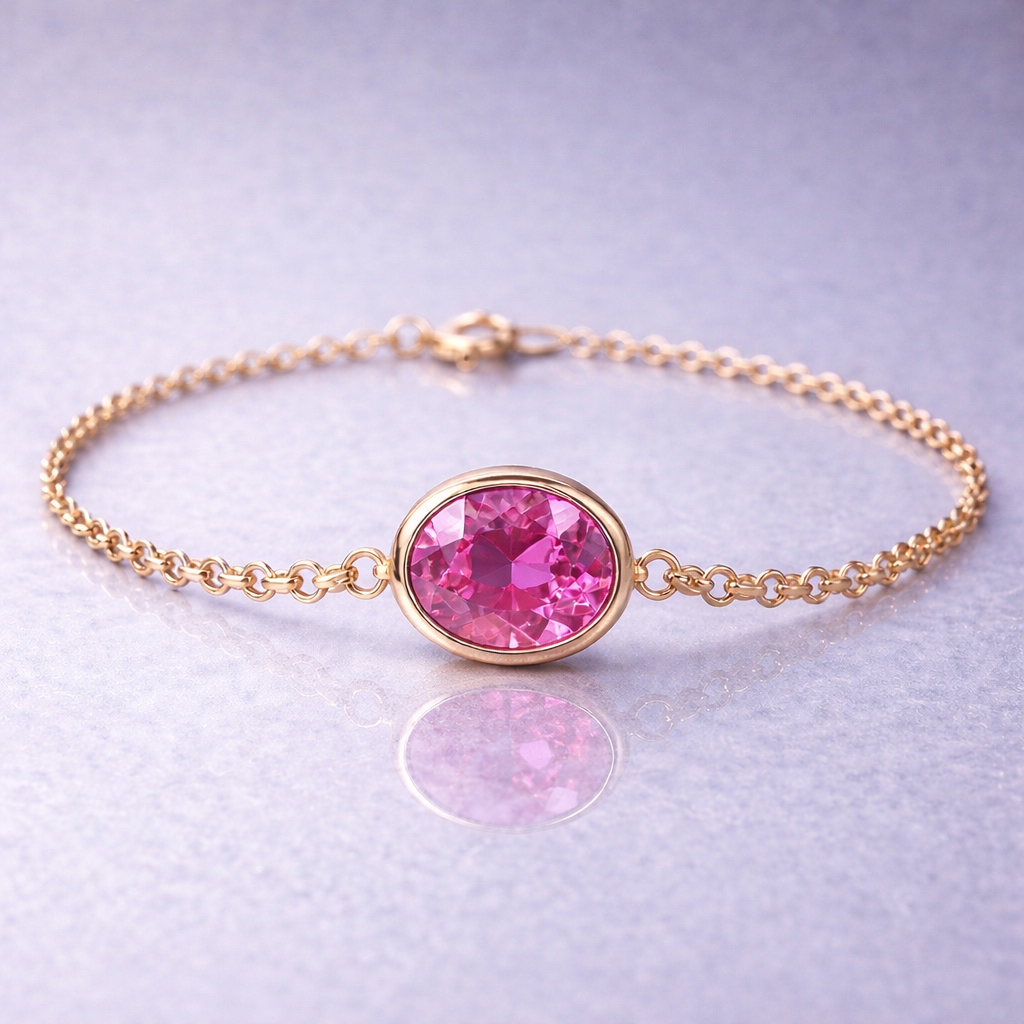 pink sapphire rose gold bracelet