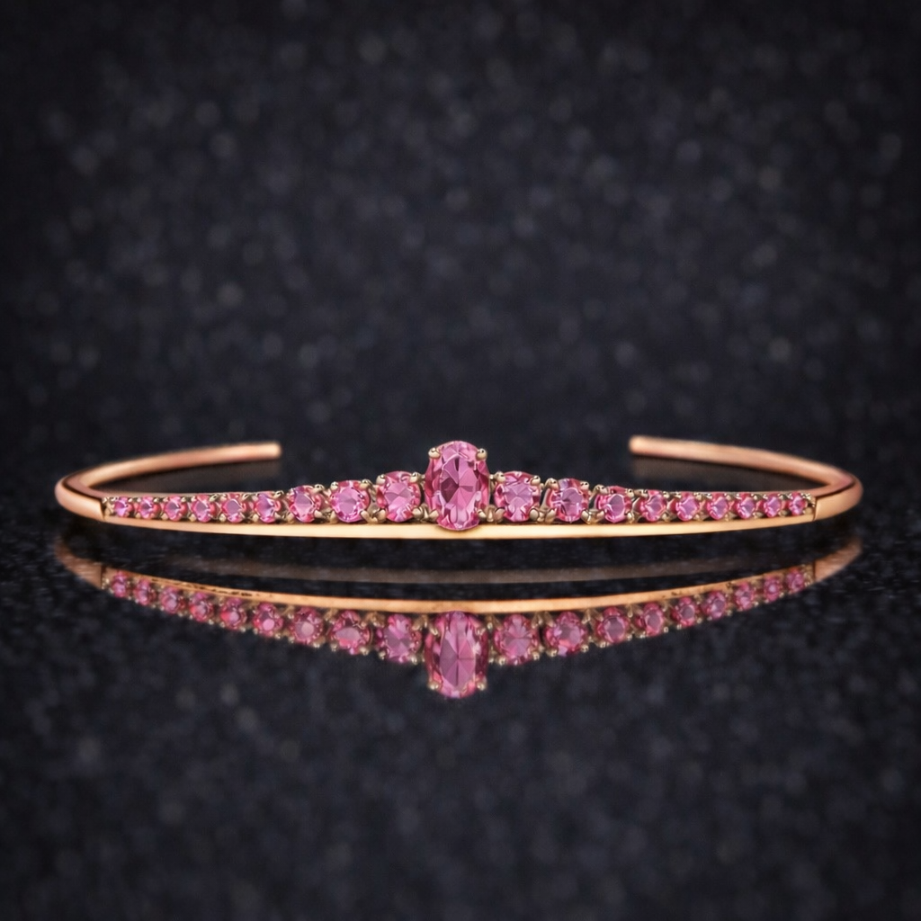 pink sapphire rose gold tiara
