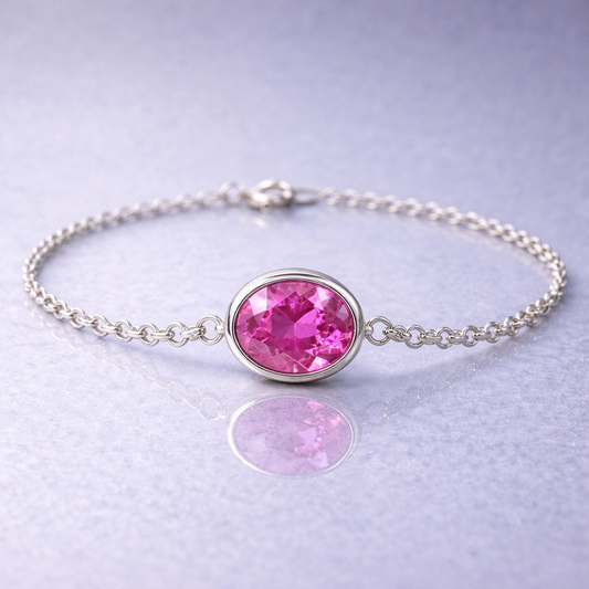 pink sapphire white gold bracelet