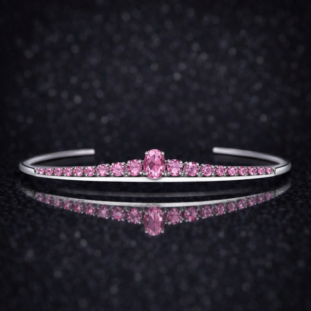 pink sapphire white gold tiara