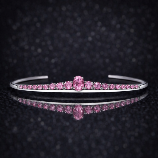 pink sapphire white gold tiara