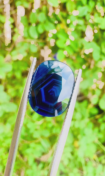 7.82 ct Natural Unheated Dark Blue Sapphire Gia Certified