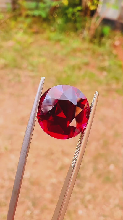 Zenthara Rhodolite Garnet & Diamond Halo Ring