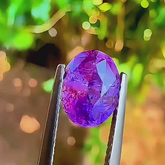 2.13 ct unheated purplish pink sapphire ceylon certified