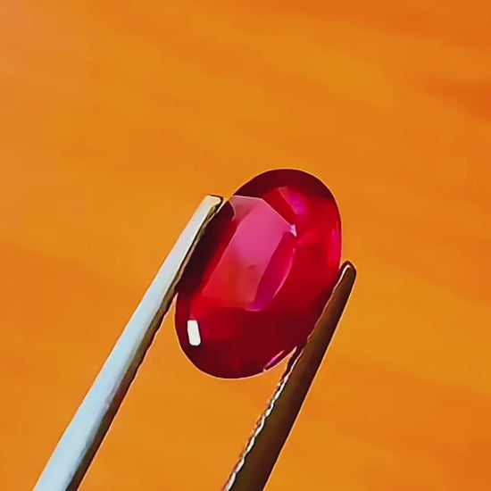 2.07 ct unheated red ruby gia certified