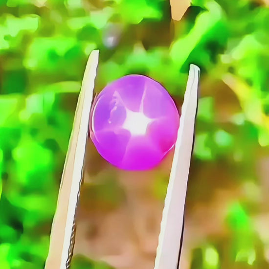 2.22 ct unheated purplish pink star sapphire certified