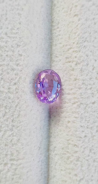 1.08 ct purplish pink spinel certified