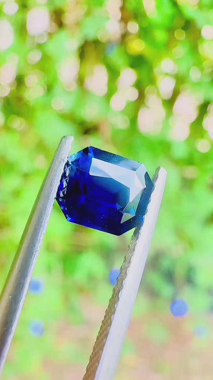 1.26 ct unheated blue sapphire certified