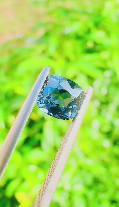 1.27 ct greenish blue spinel certified