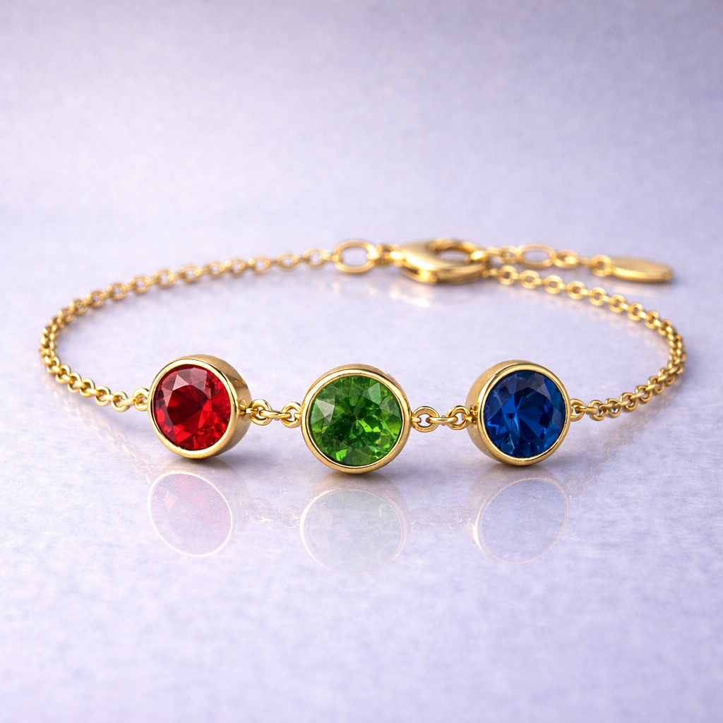 ruby emerald sapphire yellow gold bracelet