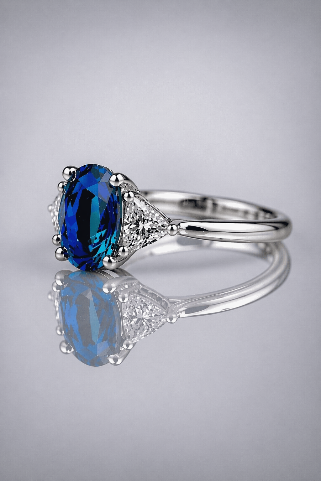 multicolored diamond trilogy platinum ring